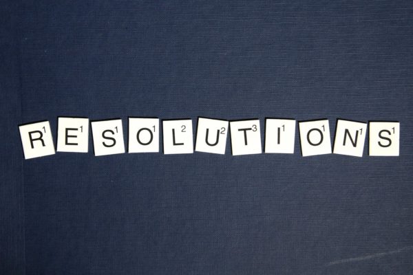 lettre scrabble avec le mot résolutions